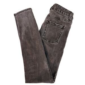 Acne Studios Black Denim Jeans Skinny Ankle | Women's 25 | REPAIRED BELT LOOPS